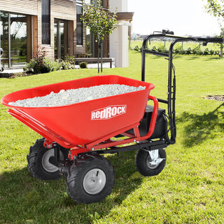 RedRock Electric Wheelbarrow | 500lbs Capacity Material Debris Hauler with 1000lbs Towing