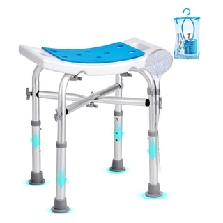 Adjustable Shower Chair with Back Support, 500 lbs Capacity