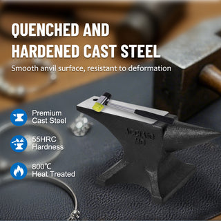 25 LBS (11kg) Single Horn Anvil – High Hardness Cast Steel Blacksmith Anvil with Stable Base – Rugged Metal Working Tool for Shaping, Bending & DIY Craft Projects