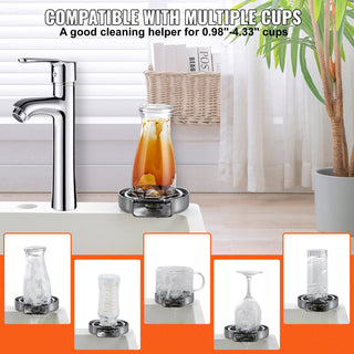 304 Stainless Steel Glass Rinser | 10-Jet Faucet Cup Washer for Sink