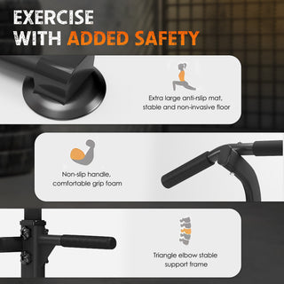 Adjustable Pull Up Bar & Dip Station - 10 Height Settings, 400LBS Capacity, Multifunctional Home Gym Strength Trainer for Men & Women,Black