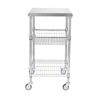 3-Tier Utility Cart Rolling Cart on Wheels 24'x20'x36.6' 470 LBS 6 Hooks