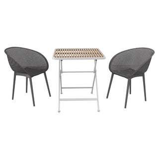 Two-Pack Warm Grey Modern Lounge Chair Set with Folding Square Table, Warm Grey/Khaki/White23.23*23.23*30.91 (in)/27.56*27.56*29.33 (in),pp,metal