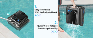 Y50 Cordless Robotic Pool Vacuum Cleaner – Powerful Suction, Automatic Wall Climbing, Hands-Free Debris Removal for In-Ground & Above-Ground Pools