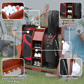 Wood Freestanding Adjustable Multi-Use Golf Shelf
