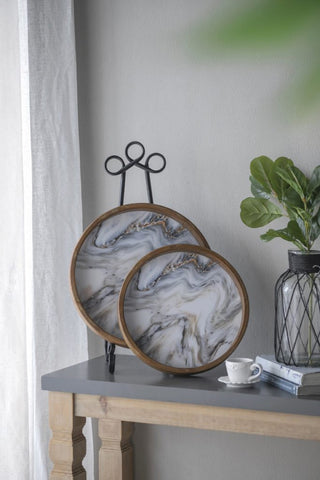 S/5 French Country Home Decor Collection (Includes an artificial plant, vase, trays, stool and side table)