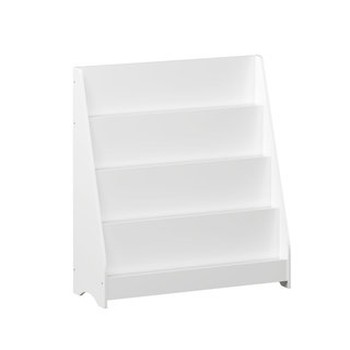 4-Tier Kids Bookshelf, Toddler Book Display Shelves in White, Made of MDF with Rounded Edges, 31.5 x 11.8 x 34.65 inches