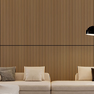 MAX-DEFINITION STRUCTURAL-GEOMETRY] 2PC White Oak Wood Slat Acoustic Panels | 45.27''X23.62'' "Sound-Suppression" Module | 3-Sided Fully Wrapped Finish | [TOTAL-CHASSIS ROOM-RECALIBRATION