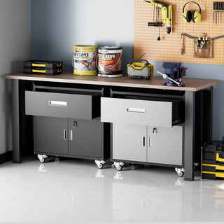 Metal Rolling Tool Cart with Wheels | Garage Storage Cabinets in Black or Gray