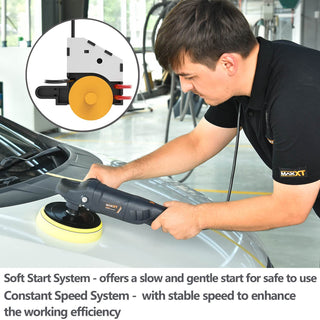  7-Inch Rotary Car Polisher | Variable Speed Car Buffer & Detailing Kit