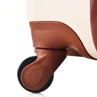 3-Piece Luggage Set New Model | ABS Hardside Spinner Suitcases with TSA Lock (Ivory & Brown)