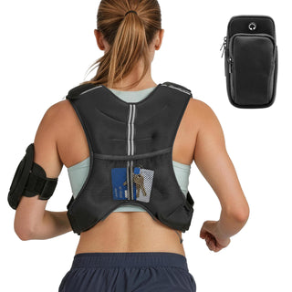Weighted Vest, 25 lbs Body Weight Vest for Men Women, with Reflective Stripe, Adjustable Buckle, Workout Equipment for Strength Training, Running, Jogging, Fitness, Muscle Building, Weight Loss