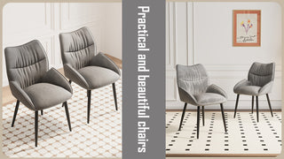 Luxury Velvet Dining Chair 2-Piece Set, Modern Minimalist Design, High Rebound Cushion, Metal Frame, Silent Foot Pads for Home & Restaurant