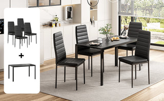 47" Rectangular Dining Table for 4-6 Person – Modern Wooden Dining Table Top with Heavy Duty Metal Frame, Industrial Kitchen Table &amp; Home Office Desk, Space-Saving Dining Furniture