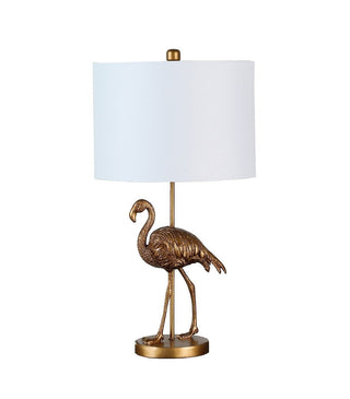 26" Matte Gold Flamingo Resin Table Lamp, UL Listed