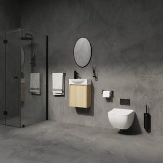 Modern Oak 16' Bathroom Vanity Sink Combo with Ceramic Sink and Cabinet for Small Spaces