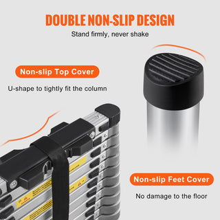 18.5 FT Telescoping Aluminum Ladder – One-Button Retractable, Collapsible Extension Ladder, 400 LBS Capacity, Non-Slip Feet, Portable Multi-Purpose Ladder for Home, RV, Loft – ANSI Certified