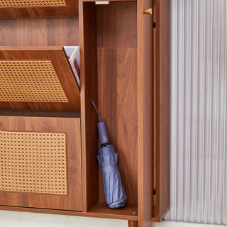 Modern Minimalist Storage Cabinet – Japanese Rattan Shoe Cabinet, Bed Top Cabinet, Small Home Furniture for Corridors and Living Rooms (GZ-DI-03)