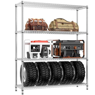 1400 lbs 5-Shelf Heavy Duty Wire Storage Shelving Unit, Adjustable Metal Garage Rack for Pantry, Kitchen & Garage (Chrome, 15.8"D x 45.3"W x 59.4"H)
