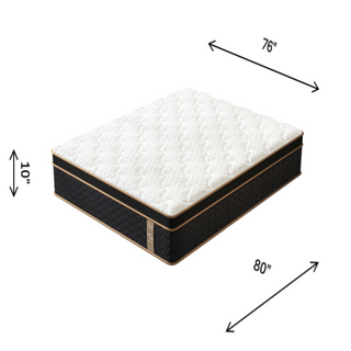 10 Inch King Hybrid Mattress | Plush Memory Foam, Fiberglass-Free, Pocket Spring & CertiPUR-US Certified