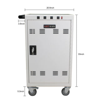 Mobile Charging Cart for Tablets Laptops 35-Device Capacity Matt White Metal