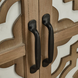 Hand-Carved 2-Doors Accent Cabinet - Traditional Craftsmanship and Functionality Combined