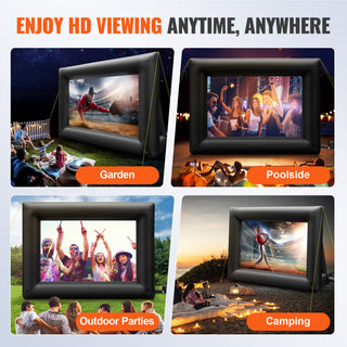 24FT Inflatable Movie Screen for Outdoor Use | Blow Up Projector Screen with 360W Air Blower, Oxford Fabric | Supports Front & Rear Projection for Backyard & Events