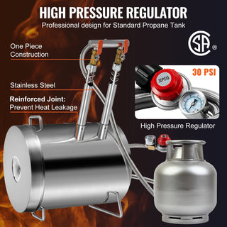 Propane Melting Furnace Kit – 12KG Large Capacity Stainless Steel Foundry Kiln with Crucible & Tongs for Home Metal Casting, Blacksmithing, Gold, Copper, Silver Recycling