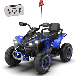 24V Kids Ride On Electric XXXL ATV with Parent Remote Control – 4-Wheel Shock, Bluetooth, Music, LED Lights & Storytelling – Speeds up to 3.73 MPH (Ages 3-12)