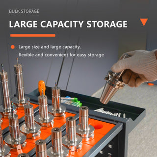 Grey CNC Tool Cart | CAT40 & BT40 Tool Holder Trolley (35 Capacity)