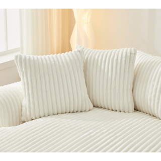 127" Large Curved Sectional Sofa – L-Shaped Left Couch, Beige Corduroy, 10 Back Cushions, No Assembly, Modern Living Room Sofa