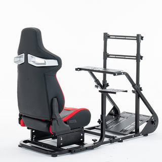 Enhanced and stable racing wheel cockpit, compatible with Fanatec, PXN, Thrustmaster, and Logitech adjustable driving simulators, excluding handbrake, pedals, and monitor