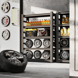  87" Heavy-Duty 5-Tier Metal Storage Rack | Adjustable Garage & Warehouse Shelving