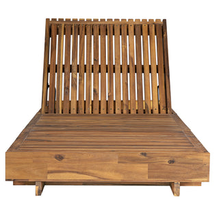 2-Piece Acacia Wood Chaise Lounge Set with Cream Triple-Fold Cushions – Outdoor Recliners (Matching Dark Grey Available)