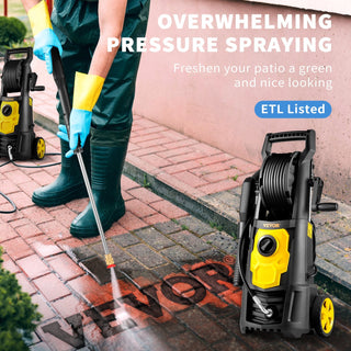  2000 PSI Electric Pressure Washer | Portable Power Washer with Hose Reel & Foam Cannon