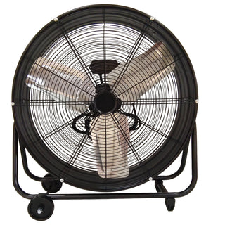 Heavy Duty Metal Industrial Drum Fan 24 in, High Velocity Shop Fan with Pure Copper Wiring Motor and Aluminum Blades, Long-lasting, 250W, Black powder coating finish, All Heavyduty Metal Construction