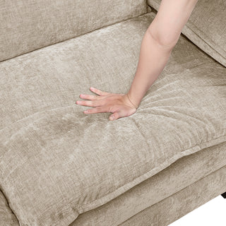 Modern Style Sofa Plush Comfort Taupe Chenille Fabric Upholstery Contemporary Living Room Furniture 1pc Durable Plywood