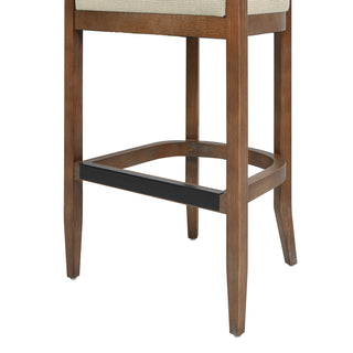 Americana Mid-Century Modern 30.5' Cane Back Bar Stool, Taupe Beige