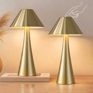 10.5 inch Modern Mini Table Lamp Set of 2, Gold