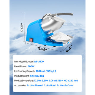 Electric Ice Crusher Machine, Blue