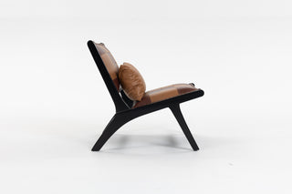 Modern Boho Accent Chair with Solid Wood Frame