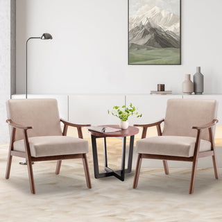 Mid-Century Modern Wingback Accent Chair with Solid Wood Frame and Extra-Thick Backrest – Lounge Chair for Living Room, Bedroom, or Reading Room