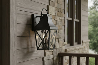 Matte Black Outdoor Wall Sconce 1-Pack - Waterproof Exterior Porch Light