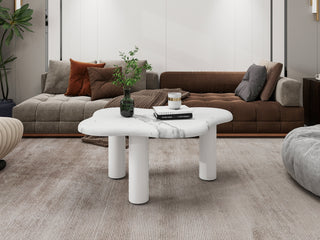 Cloud Coffee Table Classic Modern Marbling Tea Table, Irregular Indoor End Table For Living Room Apartment Free Shape with 3 Legs