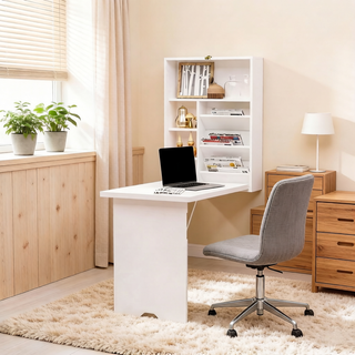 Premium Look Convertible Writing Desk,Wall Mounted Design Office Desk,Floating Gaming Desk,Timeless Style Computer Desk(Only including Office Desk)