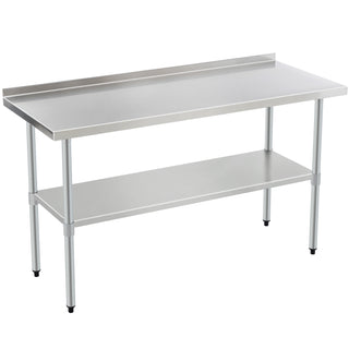 Heavy-Duty Stainless Steel Prep Table 24x60" | Commercial Work Table with Adjustable Undershelf & Galvanized Legs