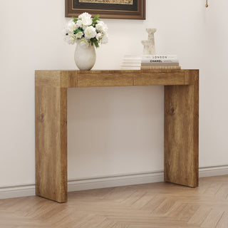 Elegant Natural Wood Grain Bar Table-50 Inches Long, a Practical Choice foElegant Natural Wood Grain Bar Table - 50 Inches Long with Two Drawers, Versatile Bar Table or Desk for Modern Homesr Modern Homes.Wood Grain Texture Sticker,Equipped With Two Drawers.Serving As A Bar Table Or A Desk.