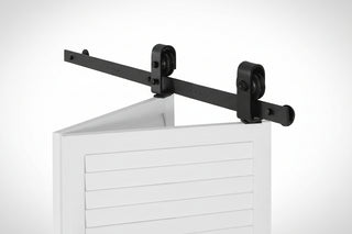 MAX-STRENGTH KINETIC-ENTRY ENGINE] Bi-Folding Sliding Barn Door Hardware Kit | 40'' (3.3FT) "High-Velocity" Rail | For Two 18'' Door Panels | [TOTAL-CHASSIS SPACE-OPTIMIZATION