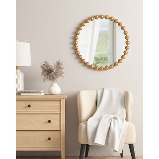 Beaded Round Wall Mirror 27'D