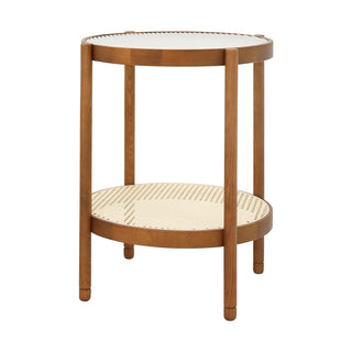 Modern Farmhouse Living Room Coffee Table Set, Stylish and Elegant Nesting Round Wooden Table,Side End table set for Living Room,Bedroom-1pc End Table